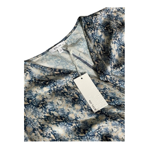 BTFL-Life Blue Snake Print Wrap Dress / Kimono Tie Waist – Size L - Picture 12 of 15